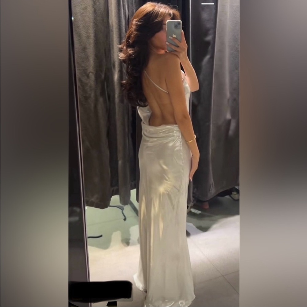 Chic Silver Asymmetric Dress